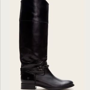 First 5 photos Frye screen shot, size 81/2 black Melissa Seam Tall boots GUC